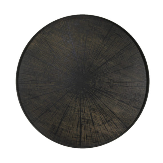 Black Slice Driftwood Round Tray, Extra Large